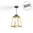 Roger Pradier - Suspension Lampiok 1 N°3 Laiton brut 072 Diffuseur clair