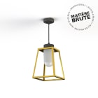 Roger Pradier - Roger Pradier - Suspension Lampiok 1 N°3 Laiton brut 072 Diffuseur opale