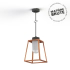 Roger Pradier - Roger Pradier - Suspension Lampiok 1 N°4 Cuivre brut 082 Diffuseur opale