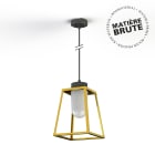 Roger Pradier - Suspension Lampiok 1 N°4 Laiton brut 072 Diffuseur opale