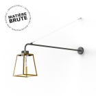 Roger Pradier - Roger Pradier - Applique Lampiok 1 N°6 Laiton brut 072 Diffuseur clair