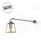 Roger Pradier - Roger Pradier - Applique Lampiok 1 N°6 Laiton brut 072 Diffuseur opale