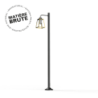 Roger Pradier - Lampadaire Lampiok 1 N°7 Laiton brut 072 Diffuseur opale