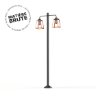 Roger Pradier - Lampadaire Lampiok 1 N°8 Cuivre brut 082 Diffuseur opale