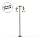 Roger Pradier - Lampadaire Lampiok 1 N°8 Laiton brut 072 Diffuseur opale