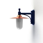 Roger Pradier - Applique Montana N°3 opale Dôme cuivre vernis- Bleu acier 065