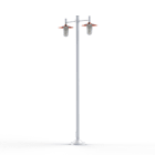 Roger Pradier - Lampadaire Montana N°4 opale Dôme cuivre brut- Blanc 001