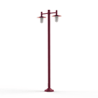 Roger Pradier - Lampadaire Montana N°4 opale Dôme cuivre brut- Rouge vin 066