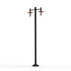Roger Pradier - Lampadaire Montana N°4 opale Dôme cuivre brut- Gris 107