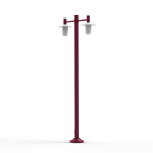 Roger Pradier - Lampadaire Montana N°4 opale Dôme blanc- Rouge vin 066