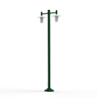 Roger Pradier - Lampadaire Montana N°4 opale Dôme blanc- Vert sapin 067