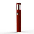 Roger Pradier - Borne Tétra N°4 prise green up LED warm rouge tomate 110