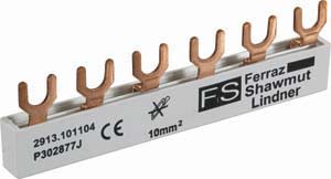 Mersen - Busbar EV 3-p.10mm² Fork 104mm