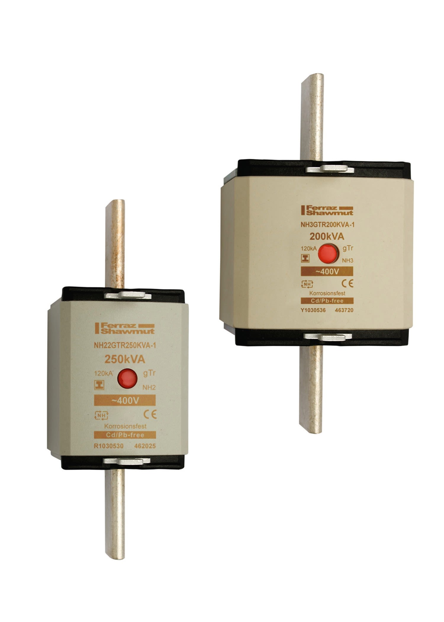 Mersen - Fusible NH2 gTr 400VAC 108A 75KVA pattes isolées Indicateur central