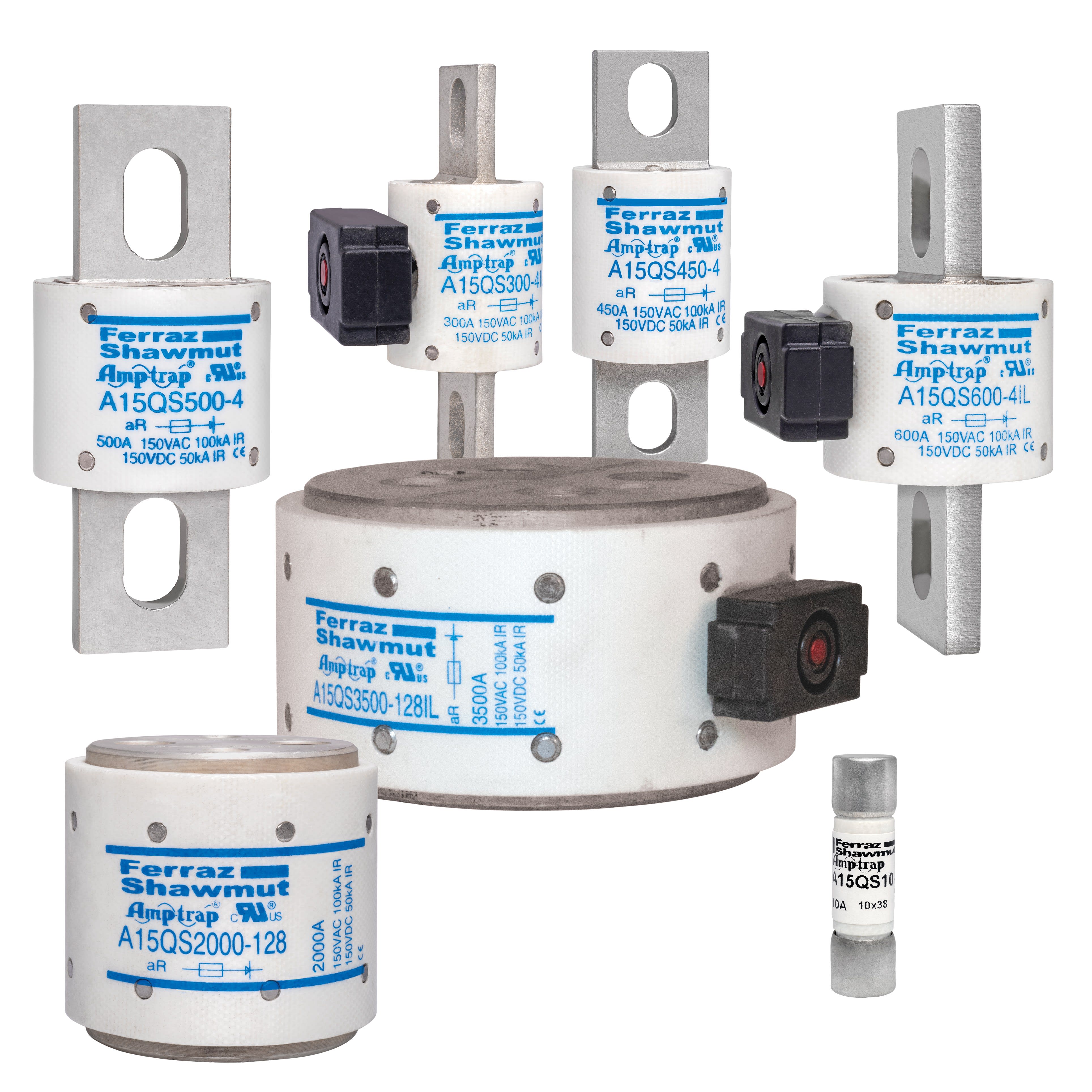 Mersen - Fusible ultra rapide A15QS 150VAC 150VDC 225A Couteau Indicateur visuel