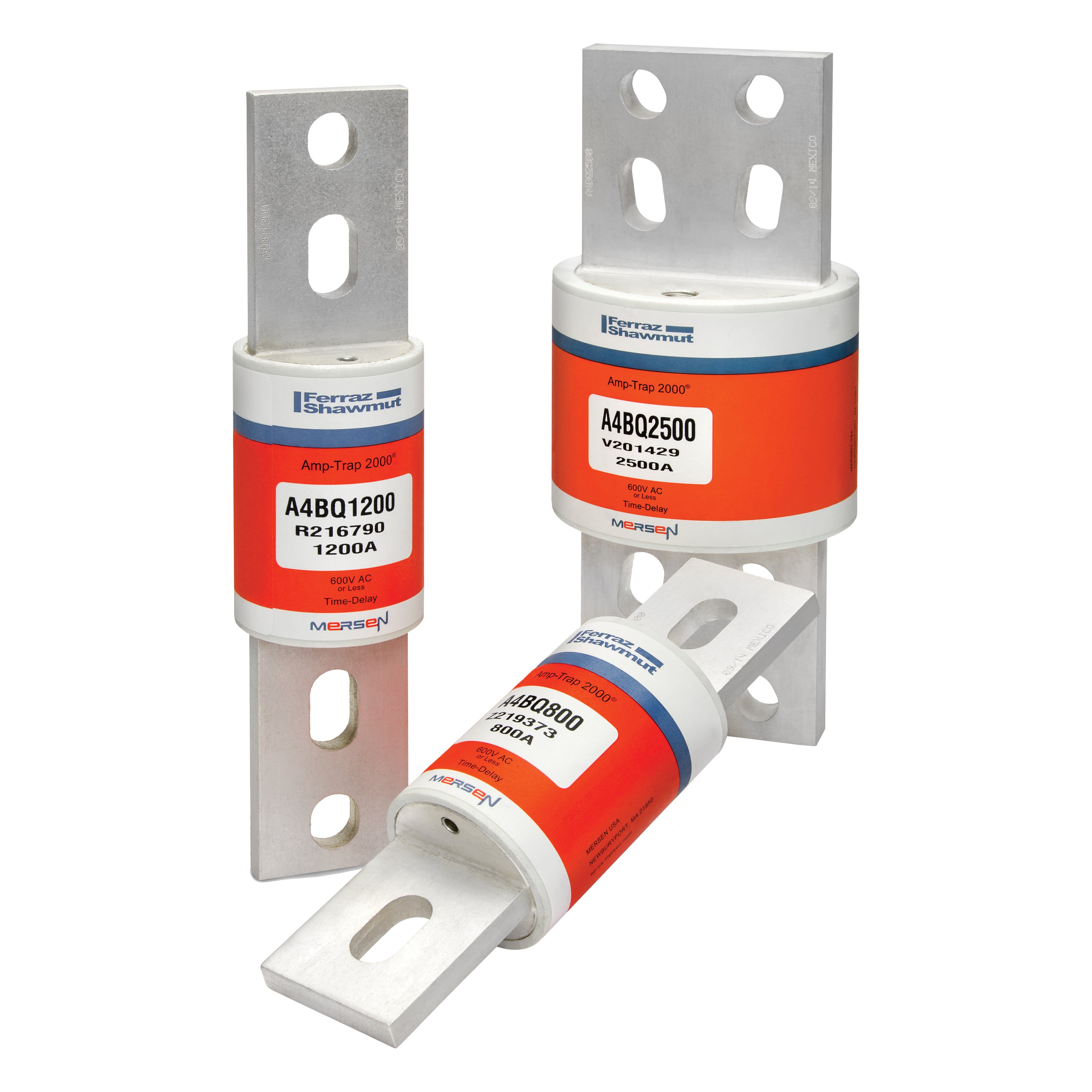 Mersen - Fusible A4BQ Classe L Action temporisée 600VAC 500VDC 1200A Couteau IndicateurTA