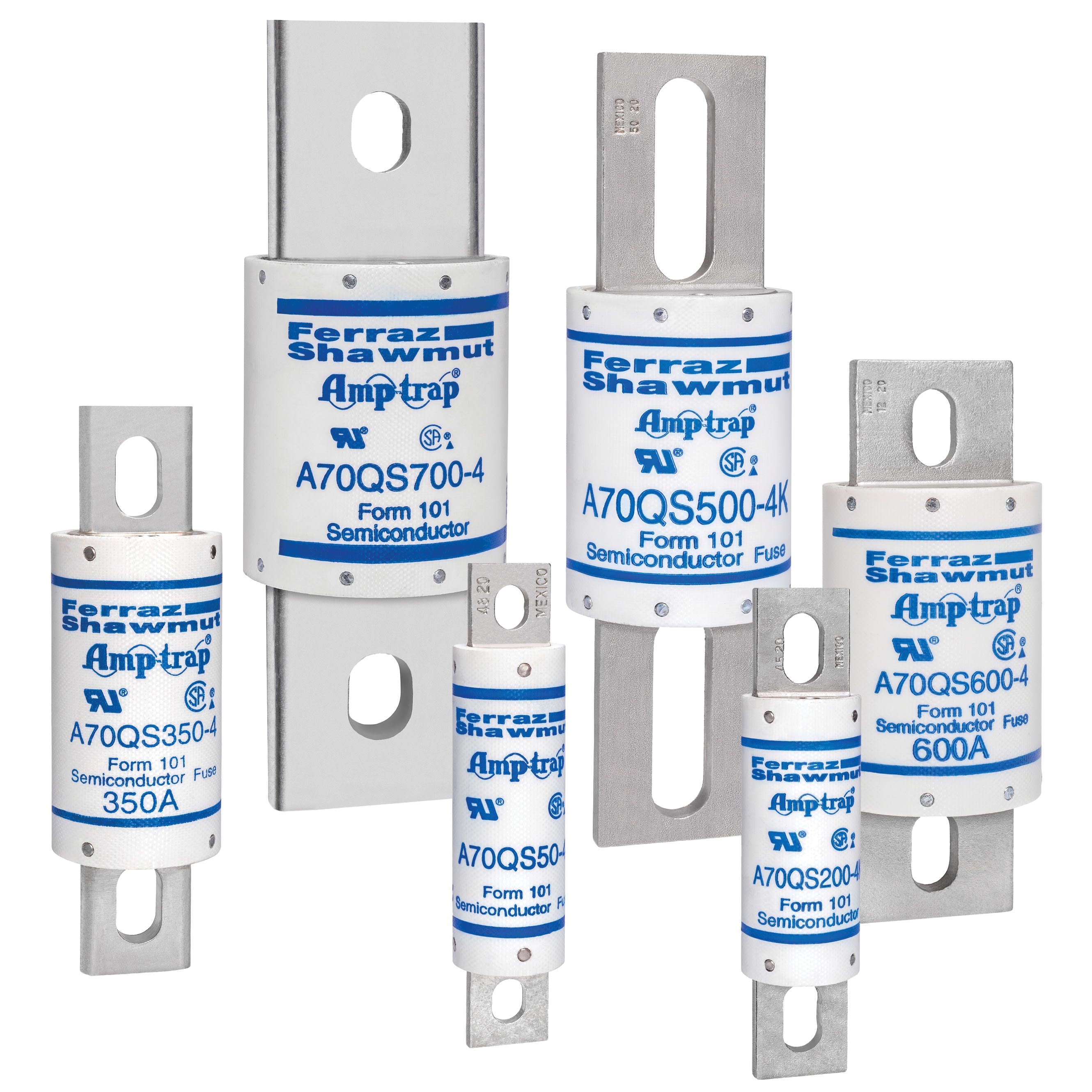 Mersen - Fusible ultra rapide Amp-Trap® A70QS 700VAC 700VDC 175A Boulonné Couteau 4K