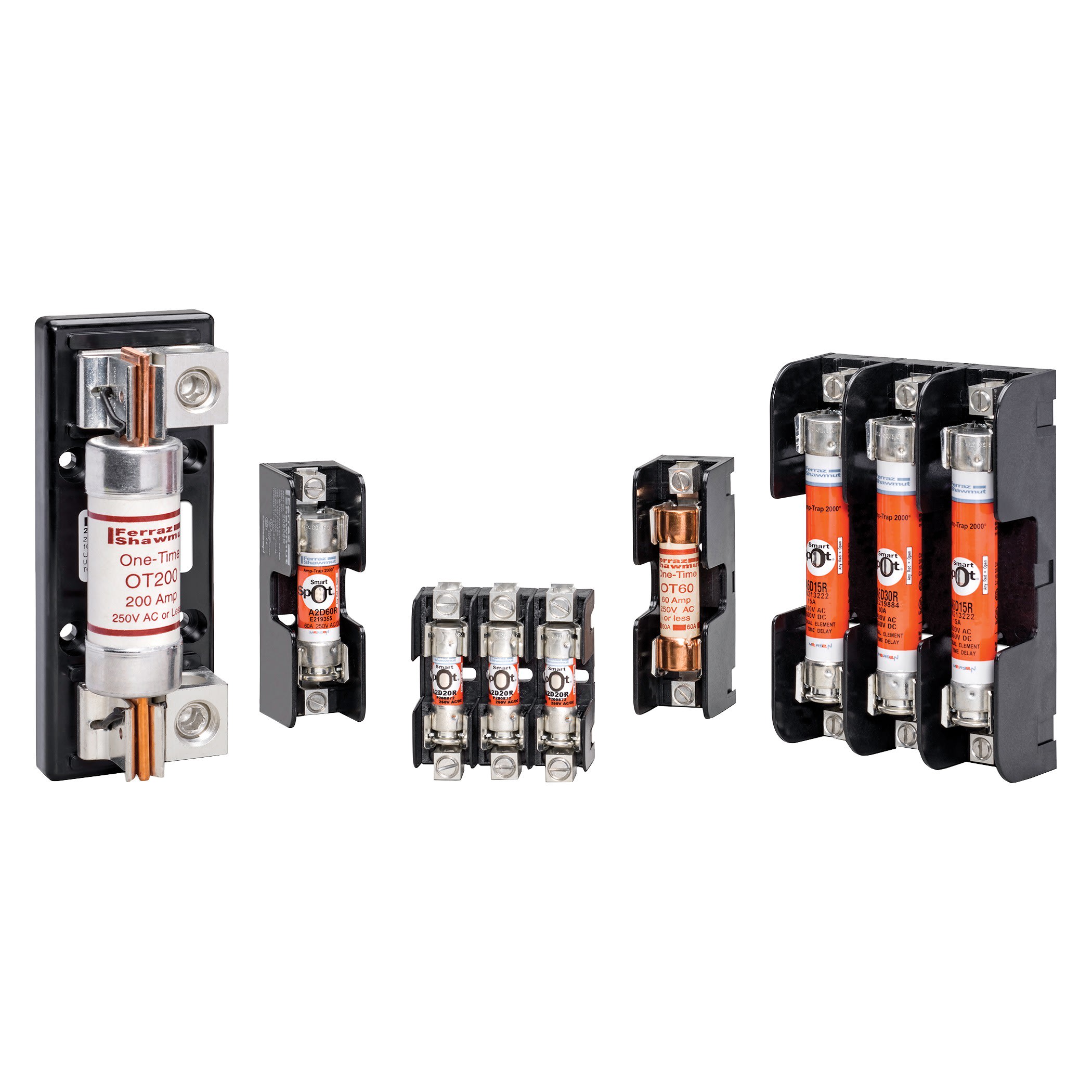 Mersen - Bloc-fusible 250VAC 250VDC Classe R 60A 2 pôles Boîtier en cuivre