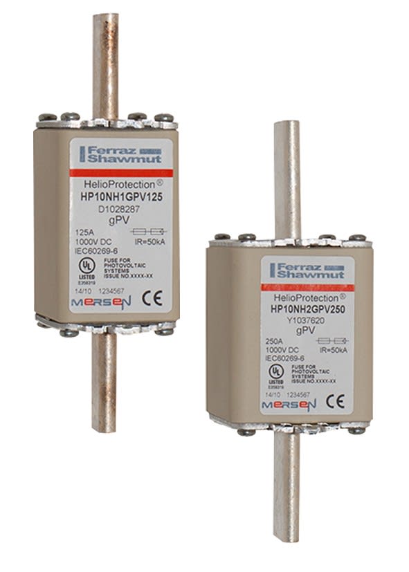 Mersen - Fusible PV gPV 1000VDC IEC 1000VDC UL NH1 50A Couteaux pleins Clip