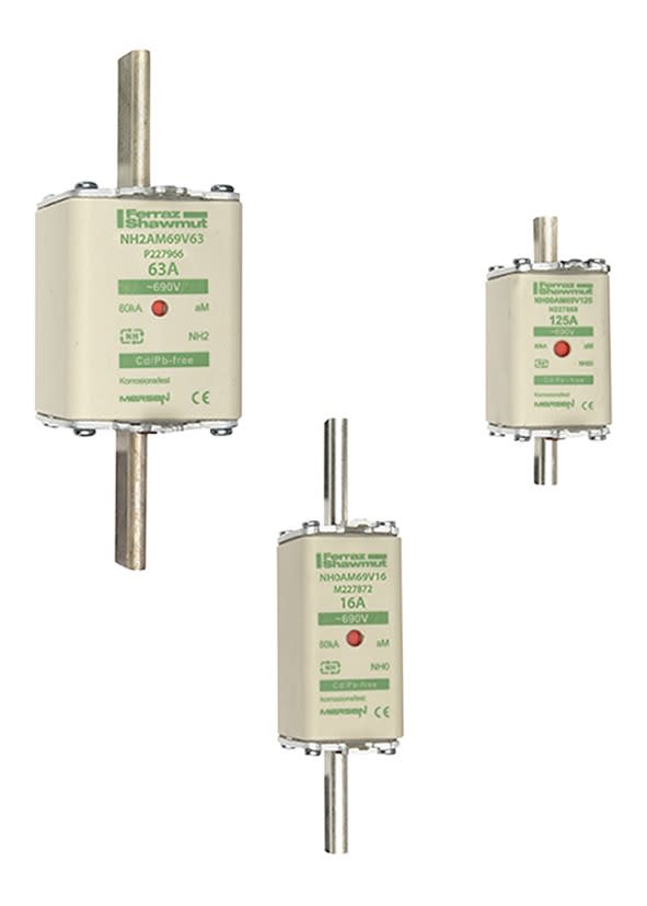 Mersen - Fusible NH000 aM 690VAC 6A pattes non isolées Double indicateur