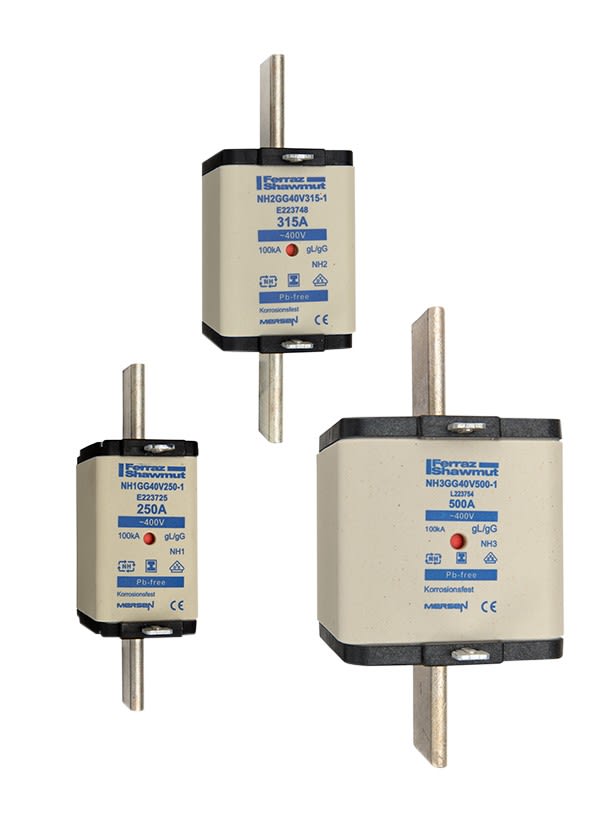 Mersen - Fusible NH000 gG 400VAC 10A pattes isolées Double indicateur