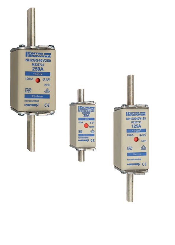 Mersen - Fusible NH1 gG 400VAC 50A pattes non isolées Double indicateur