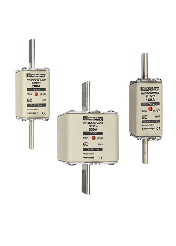 Mersen - Fusible NH2 gG 690VAC 355A pattes non isolées Double indicateur