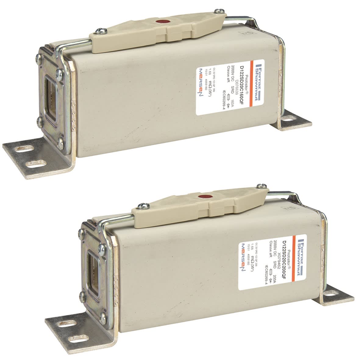 Mersen - Fusible ultra rapide 122 aR 2000VDC CEI 350A Percuteur Équerres
