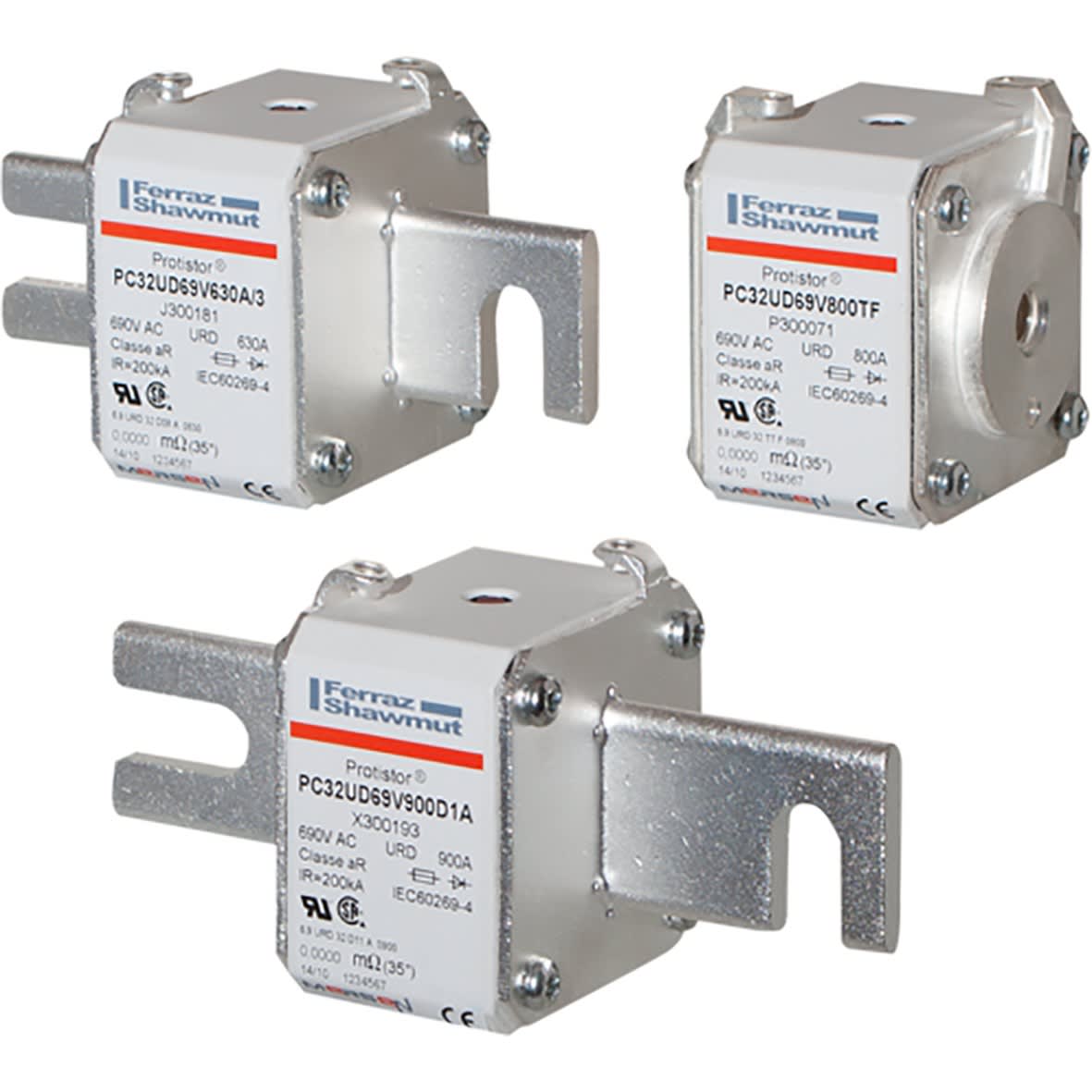 Mersen - Fusible ultra rapide 32 aR 550VAC 1250A Percuteur Plots Filets métriques