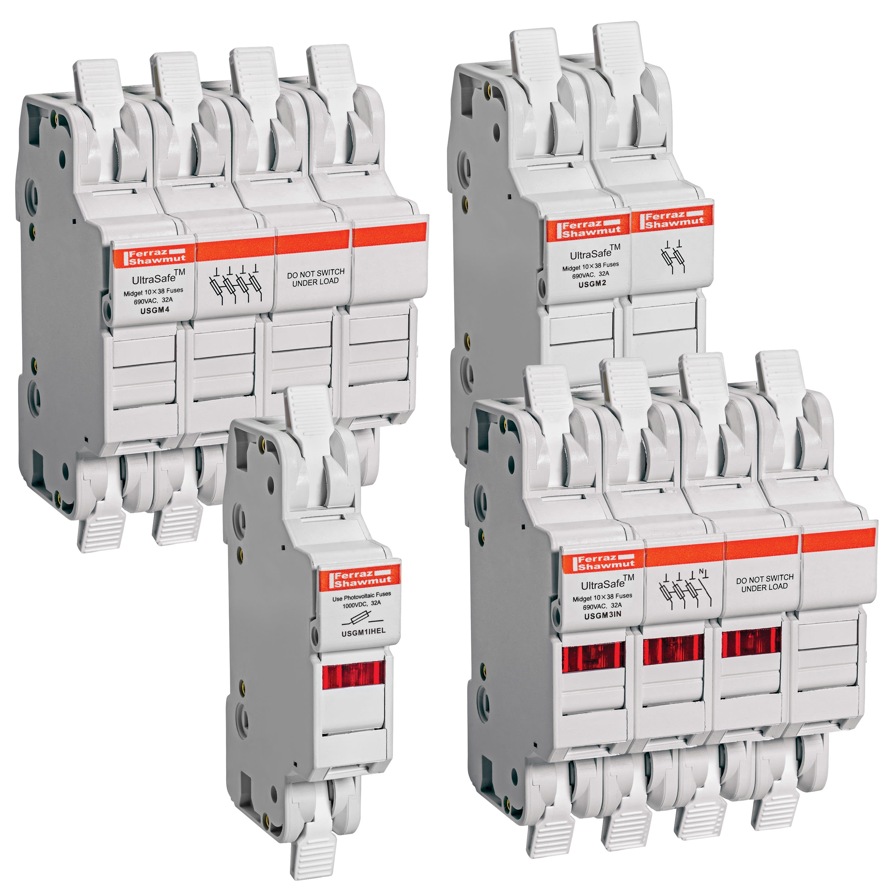 Mersen - Porte-fusible 24VDC 10x38mm (Midget) 30A 1 pôle LED Ressort de pression IP65