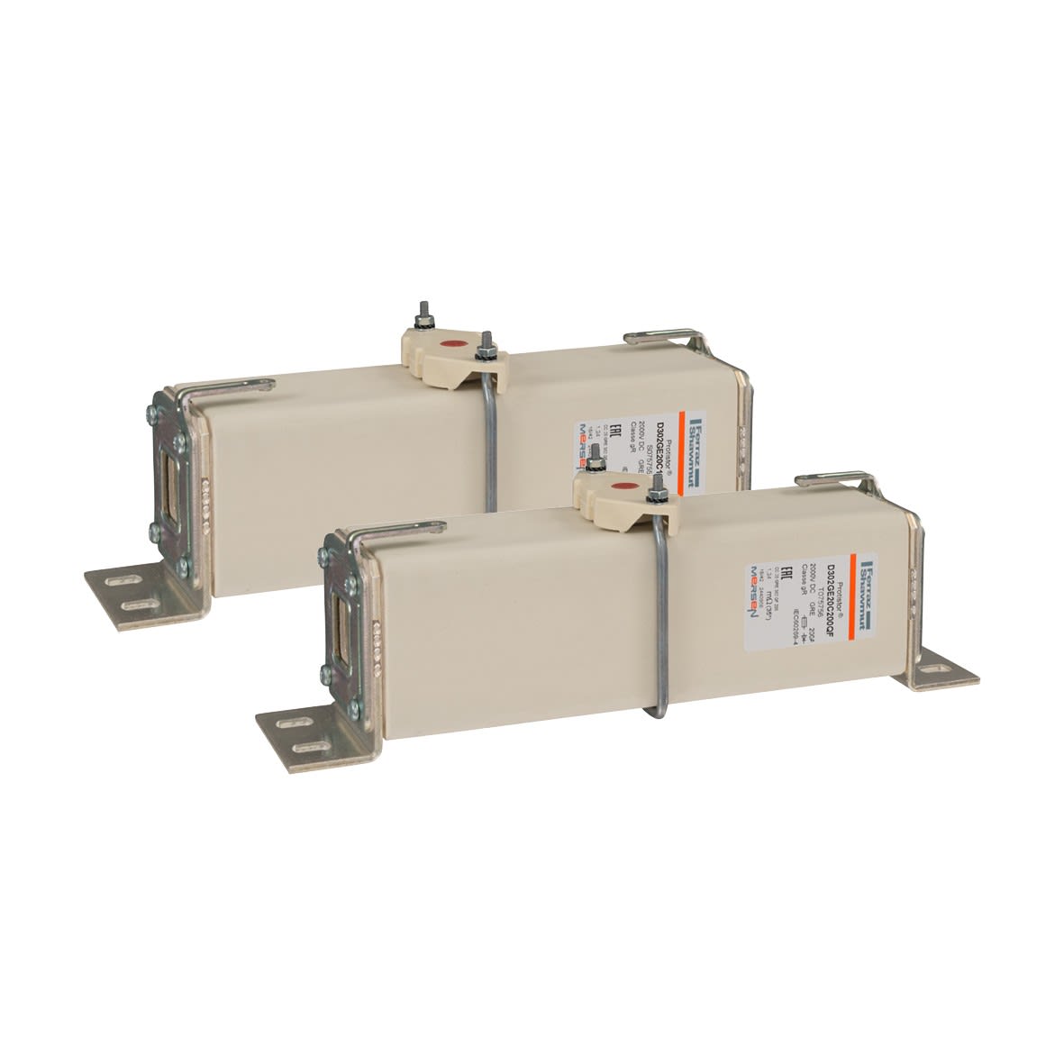 Mersen - Fusible ultra rapide 302 gR (gRC) 2000VDC CEI 125A Percuteur Équerres