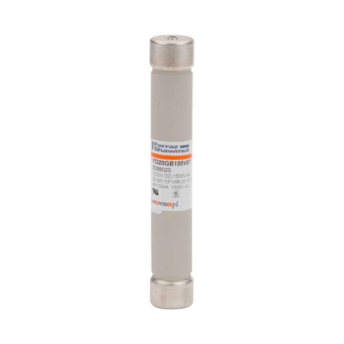 Mersen - Fusible Cylindrique ultra rapide 20x127 gR (gRB) 1000VDC 10A Percuteur