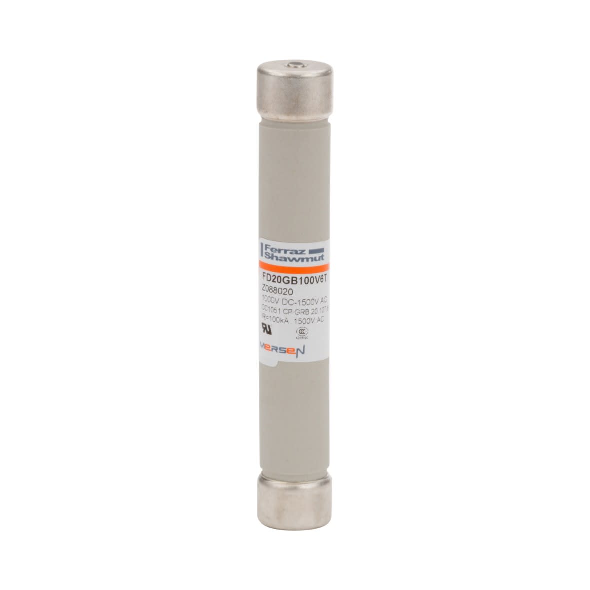 Mersen - Fusible Cylindrique ultra rapide 20x127 gR (gRD) 1500VDC 16A