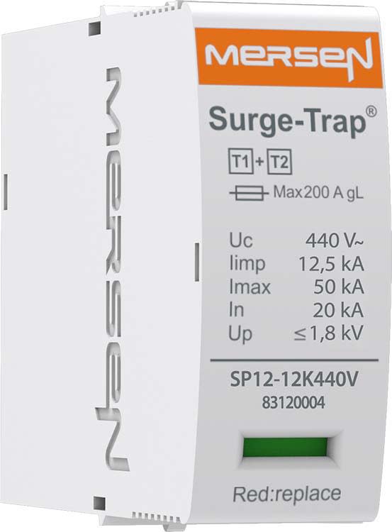 Mersen - Cartouche pour parafoudre T1+2, débrochable - Uc 440V 12,5kA - L/N (1Ph)