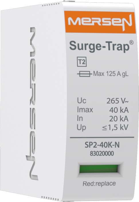 Mersen - Cartouche pour parafoudre T2, débrochable - Uc 265V 40kA - N/PE (N)