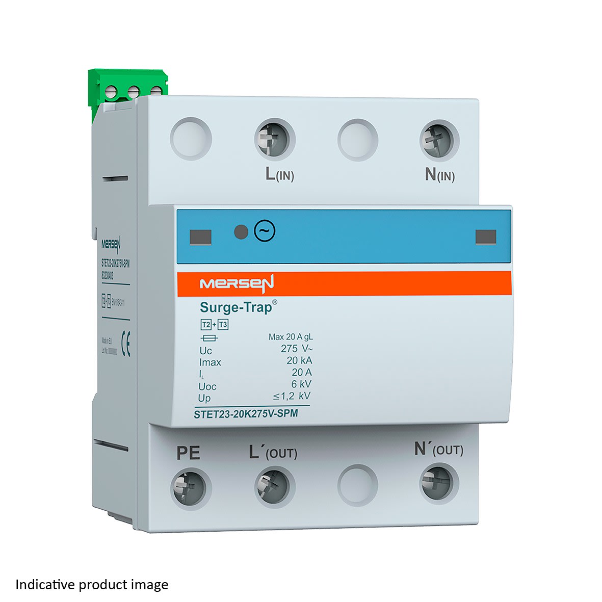 Mersen - Parafoudre T2+3, débrochable - Uc 150V 20kA - TT/TNS (1Ph+N)