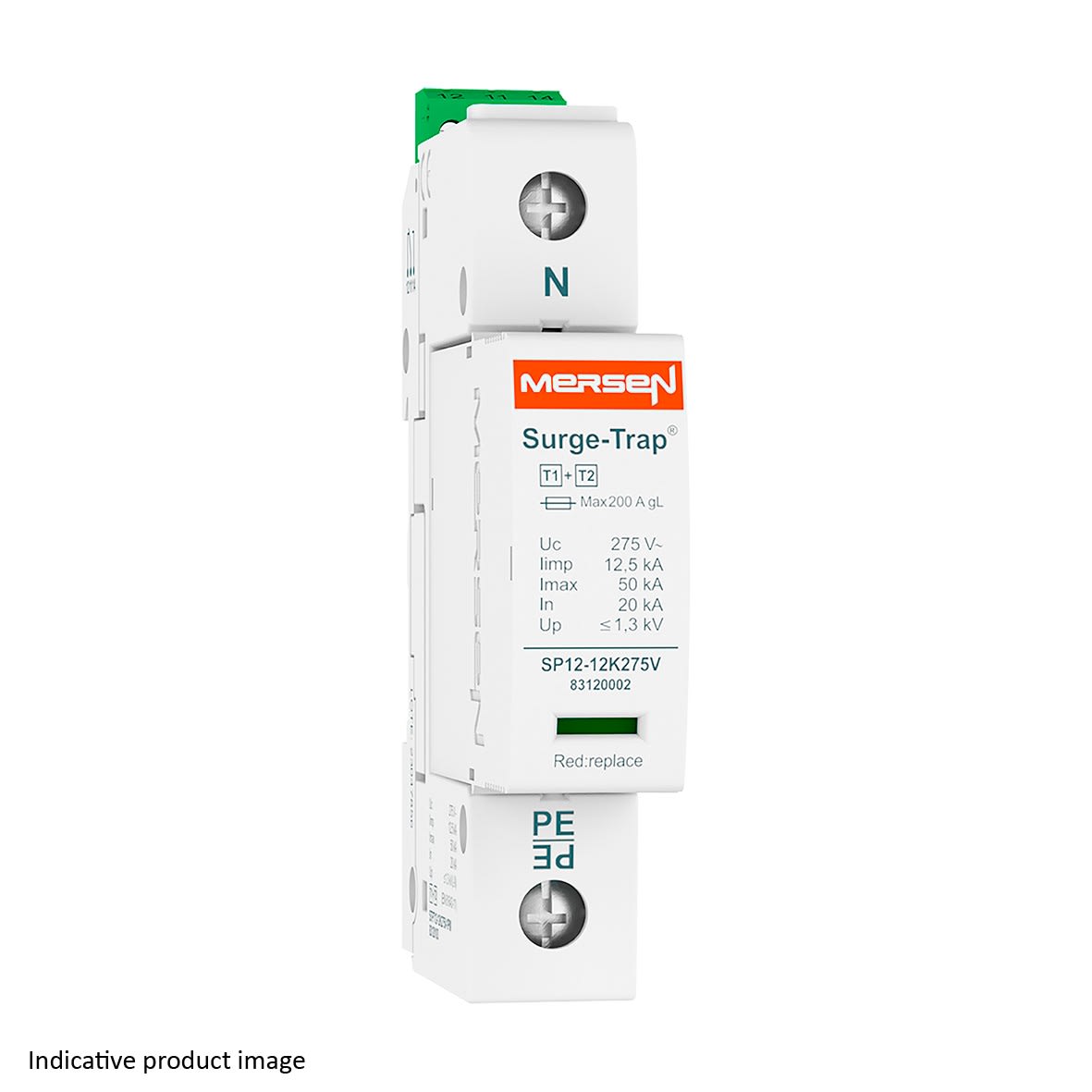 Mersen - Parafoudre T1+2, débrochable - Uc 440V 12,5kA - L-N (1Ph) - M