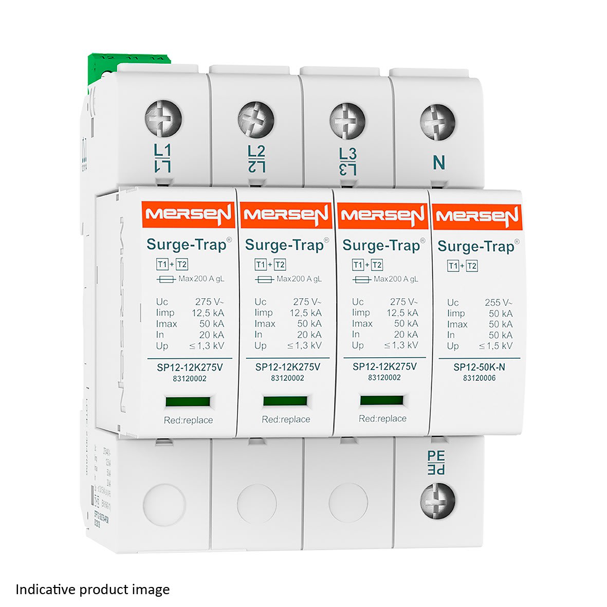 Mersen - Parafoudre T1+2, débrochable - Uc 320V 12,5kA - TT (3Ph+N) - M