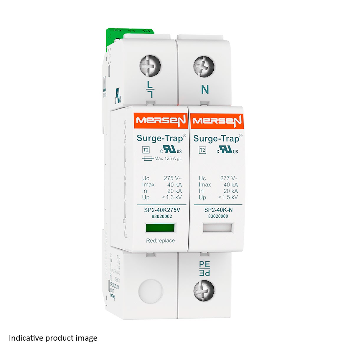 Mersen - Parafoudre T2, débrochable - Uc 150V 40kA - TT (1Ph+N)