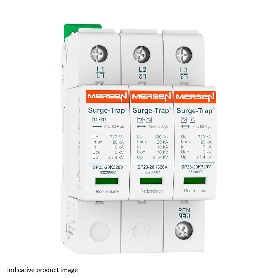 Mersen - Parafoudre T2+3, débrochable - Uc 320V 20kA - TNC (3Ph)