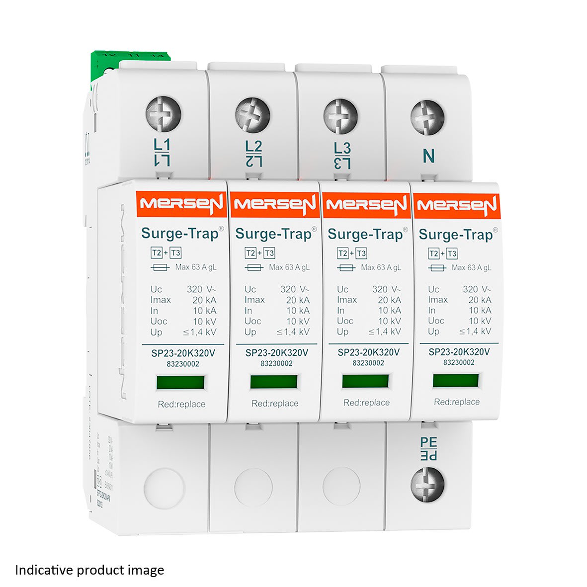 Mersen - Parafoudre T2+3, débrochable - Uc 150V 20kA - TNS (3Ph+N) - M