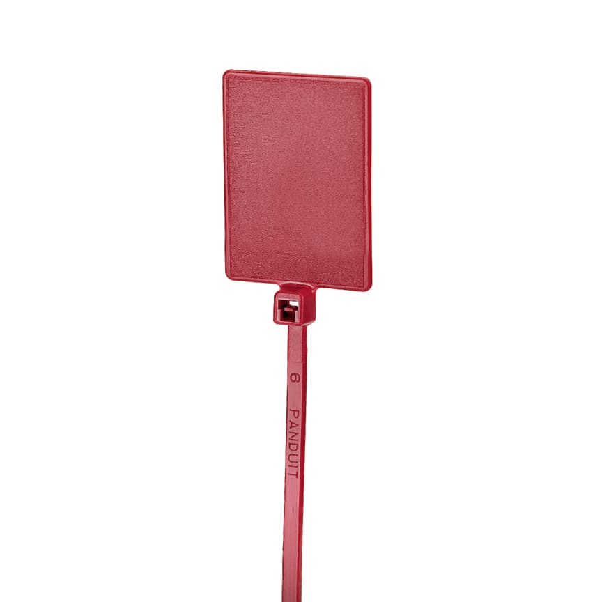 Panduit - Collier PLT;Drapeau;19,1X26,4mm;130X2,5mm;PA 6.6;Rouge;Cdt:1000 (sachet)
