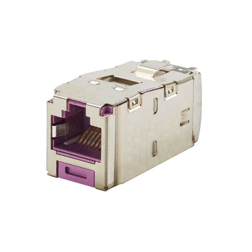 Panduit - Module jack Mini-Com? STP RJ45 Cat 6,TG,blindé,Mauve,Qté:1