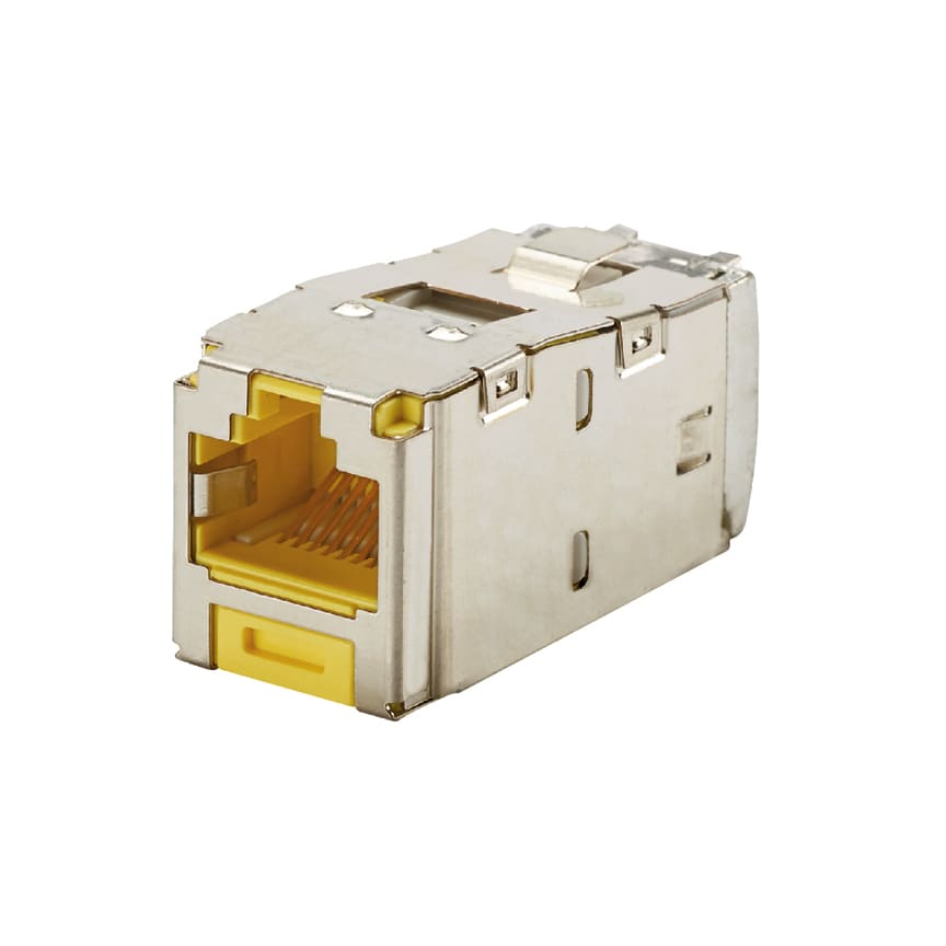 Panduit - Module jack Mini-Com? STP RJ45 Cat 6,TG,blindé,Jaune,Qté:1