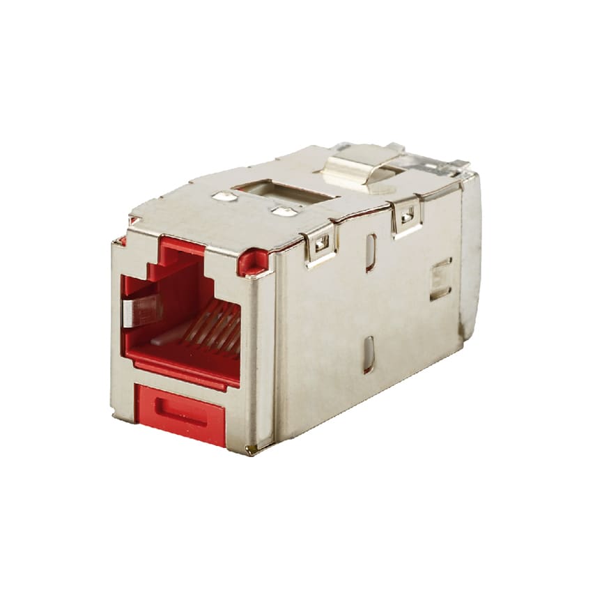 Panduit - Module jack Mini-Com? STP RJ45 Cat 6,TG,blindé,Rouge,Qté:1
