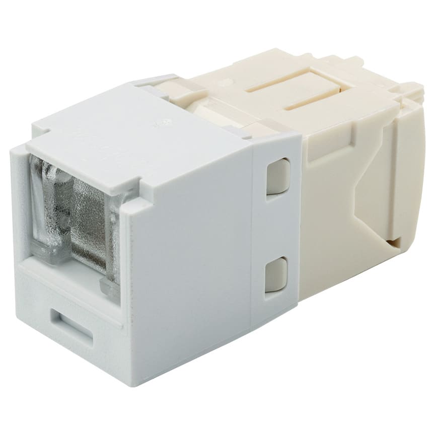 Panduit - Module jack Mini-Com? UTP RJ45 Cat 6,TG,Obturé,Blanc,Qté:1