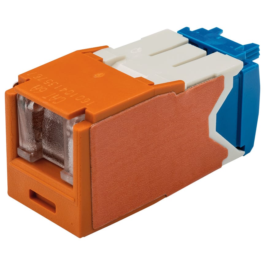 Panduit - Module jack Mini-Com? UTP RJ45 Cat 6A,TG,Obturé,Orange,Qté:1