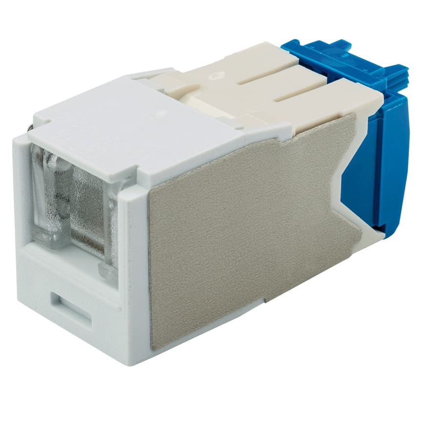Panduit - Module jack Mini-Com? UTP RJ45 Cat 6A,TG,Obturé,Blanc,Qté:1