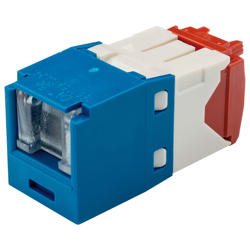 Panduit - Module jack Mini-Com? UTP RJ45 Cat 5E,TG,Obturé,Bleu,Qté:1