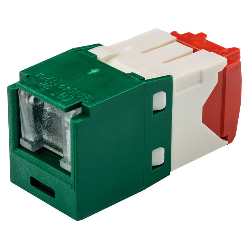 Panduit - Module jack Mini-Com? UTP RJ45 Cat 5E,TG,Obturé,Vert,Qté:1